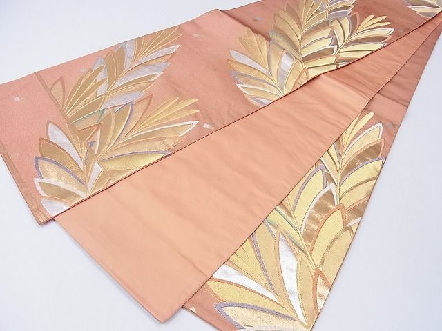 平和屋着物■六通柄袋帯 枝松葉文 金銀糸 逸品 CAAE8819hy
