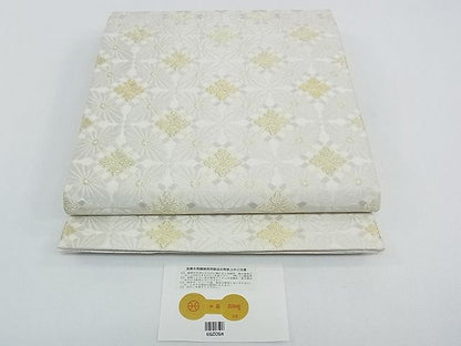 平和屋本店■極上　西陣　川島織物　六通柄本袋帯　七宝花文　金銀糸　証紙付き　逸品　未使用　CZAA0361s4