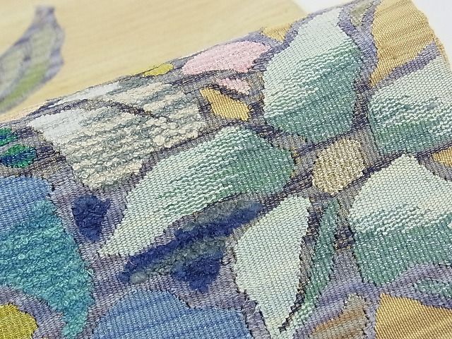 平和屋本店■極上　手織綴れ　山鹿清華　六通太鼓柄袋帯　欧明群花園　金銀糸　逸品　CZAA0384s4