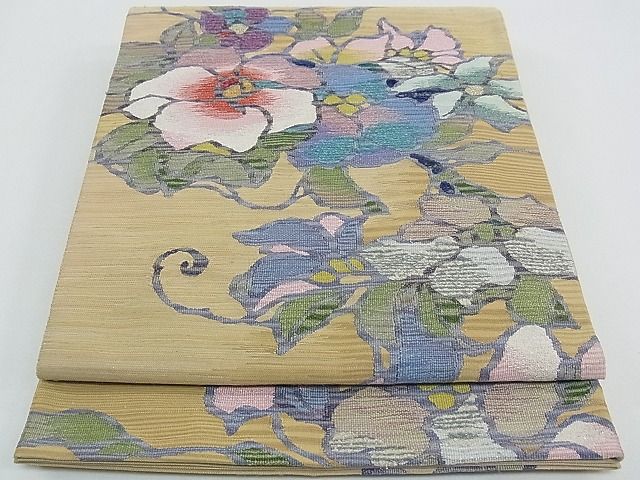 平和屋本店■極上　手織綴れ　山鹿清華　六通太鼓柄袋帯　欧明群花園　金銀糸　逸品　CZAA0384s4