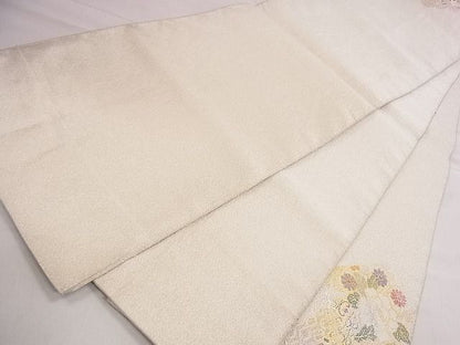 平和屋着物◎太鼓柄袋帯 綴れ 松皮菱花鳥文 金銀彩 逸品 CAAE4090eg