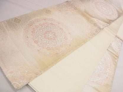 平和屋着物◎六通柄袋帯 唐織 正倉院花文 銀糸 逸品 CAAE4115eg