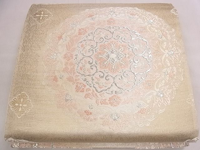 平和屋着物◎六通柄袋帯 唐織 正倉院花文 銀糸 逸品 CAAE4115eg