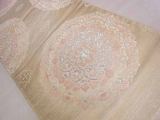 平和屋着物◎六通柄袋帯 唐織 正倉院花文 銀糸 逸品 CAAE4115eg