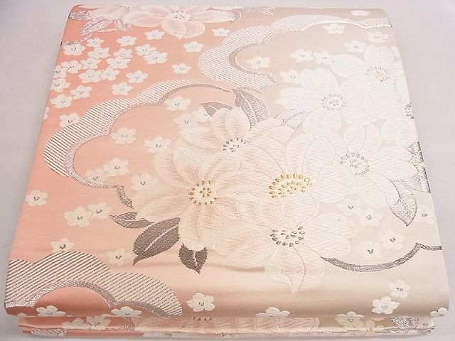 平和屋着物◎六通柄袋帯 唐織 雲取り草花文 金銀糸 逸品 CAAE4116eg