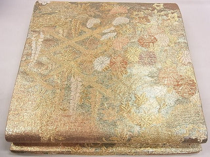 平和屋着物◎六通柄袋帯 唐織 蒔絵 金糸 逸品 CAAE4143eg