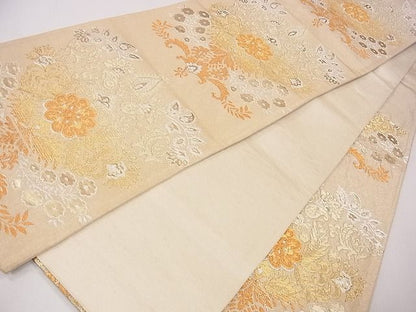 平和屋着物◎六通柄袋帯 草花文 金銀糸 逸品 CAAE4259eg