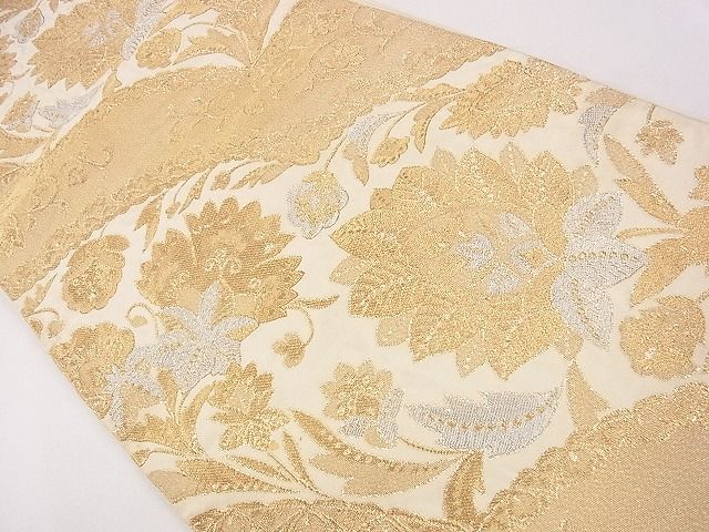 平和屋着物◎六通柄袋帯 花唐草文 金銀糸 逸品 CAAE4258eg