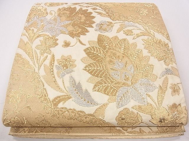 平和屋着物◎六通柄袋帯 花唐草文 金銀糸 逸品 CAAE4258eg
