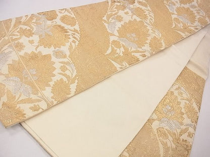 平和屋着物◎六通柄袋帯 花唐草文 金銀糸 逸品 CAAE4258eg