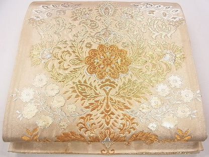 平和屋着物◎六通柄袋帯 草花文 金銀糸 逸品 CAAE4259eg