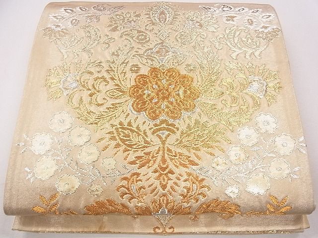 平和屋着物◎六通柄袋帯 草花文 金銀糸 逸品 CAAE4259eg