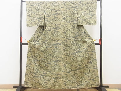 平和屋着物■上質な紬 風景文 逸品 BAAF5023fc