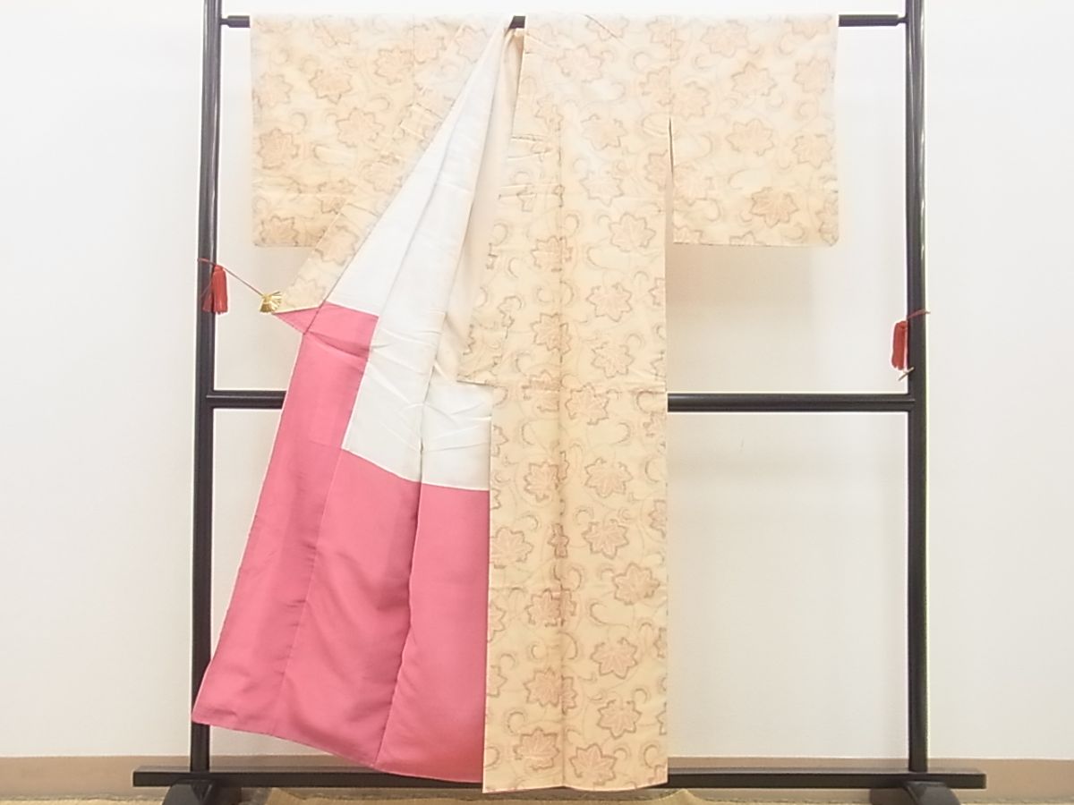 平和屋着物■上質な紬 唐草文 逸品 BAAF5038fc