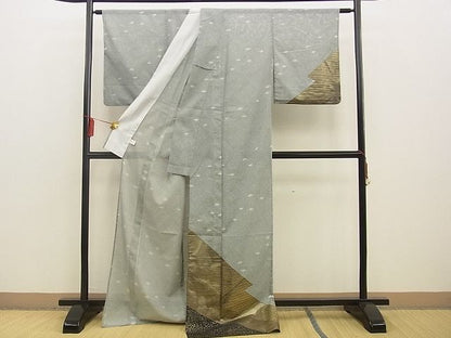 平和屋着物＊夏物 訪問着 絽 鹿の子吉祥文 金彩 洗える着物 BAAF1340xi