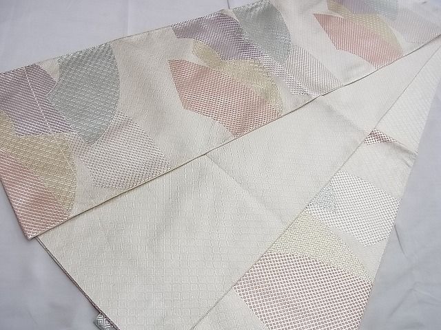 平和屋着物◎佐賀錦 六通柄袋帯 地紙重ね文 銀糸 逸品 BAAF6802ow