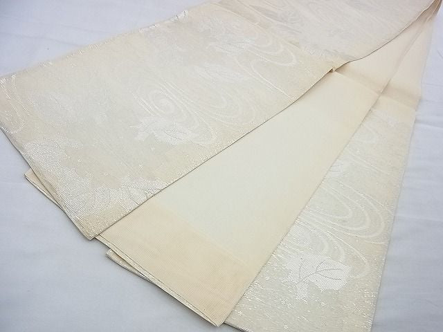 平和屋着物■夏物 六通柄袋帯 流水草花文 銀糸 逸品 BAAF2267du