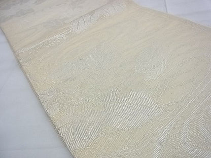 平和屋着物■夏物 六通柄袋帯 流水草花文 銀糸 逸品 BAAF2267du