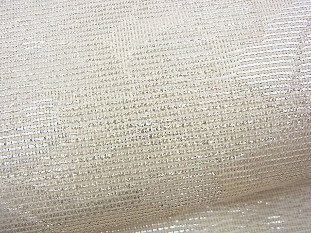 平和屋着物■夏物 六通柄袋帯 流水草花文 銀糸 逸品 BAAF2267du