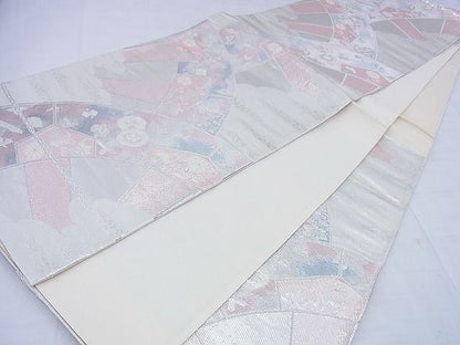 平和屋着物◎六通柄袋帯 片輪車宝尽くし 銀糸 逸品 BAAF0014th