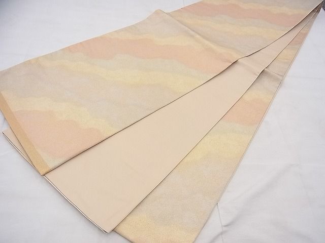 平和屋着物◎西陣 全通柄袋帯 砂子綴れ 道長文様 金糸 逸品 BAAF3621fk