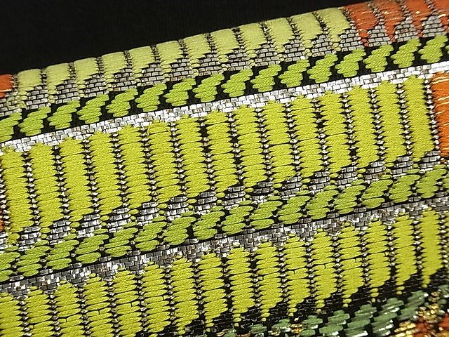 平和屋本店■最高級　龍村平蔵製　六通柄　本袋帯　威毛錦　黒地　金銀糸　逸品　CYAA0127s4