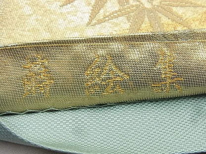 平和屋着物◎六通柄袋帯 唐織 蒔絵集 蒔絵秋草調 金糸 引箔 逸品 BAAF1493qt