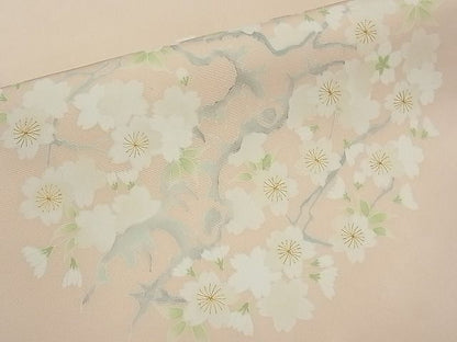 期間限定セール20％off●極上　京都祇園の老舗　ぎをん齋藤　塩瀬　九寸名古屋帯　刺繍　枝桜　金糸　逸品　CYAA0140s4