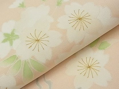 期間限定セール20％off●極上　京都祇園の老舗　ぎをん齋藤　塩瀬　九寸名古屋帯　刺繍　枝桜　金糸　逸品　CYAA0140s4