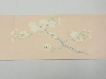 期間限定セール20％off●極上　京都祇園の老舗　ぎをん齋藤　塩瀬　九寸名古屋帯　刺繍　枝桜　金糸　逸品　CYAA0140s4