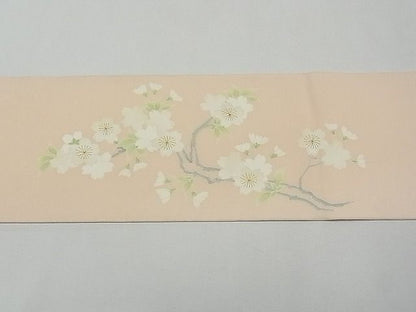 期間限定セール20％off●極上　京都祇園の老舗　ぎをん齋藤　塩瀬　九寸名古屋帯　刺繍　枝桜　金糸　逸品　CYAA0140s4