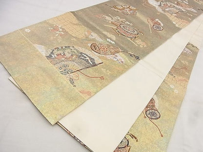 平和屋着物◎六通柄袋帯 唐織 瑞宝乃匠 金銀糸 引箔 逸品 BAAF1503qt