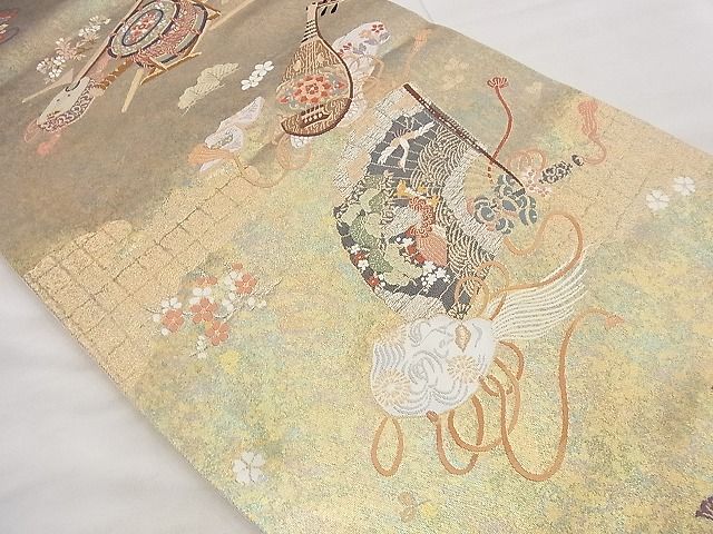 平和屋着物◎六通柄袋帯 唐織 瑞宝乃匠 金銀糸 引箔 逸品 BAAF1503qt