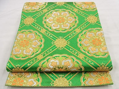 平和屋着物◎六通柄袋帯 唐織 花菱文様 金銀糸 逸品 BAAF1509qt
