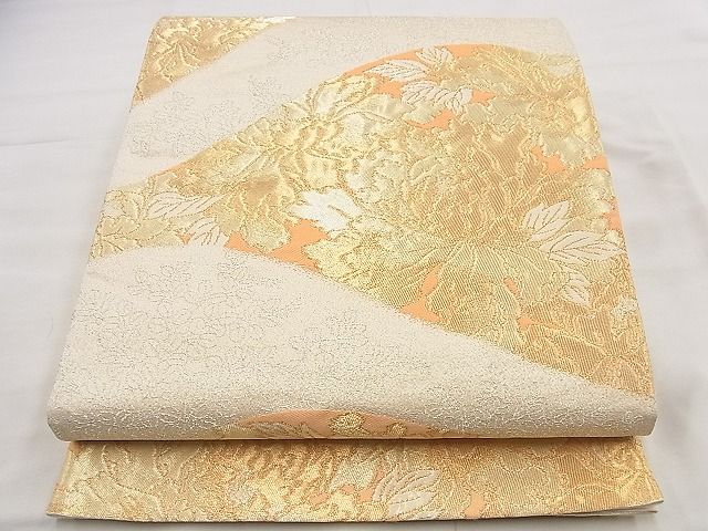 平和屋着物◎六通柄袋帯 草花文 金銀糸 逸品 BAAF1510qt