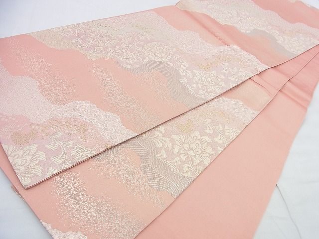 平和屋着物◎六通柄袋帯 道長草花文 金糸 逸品 BAAF0186th