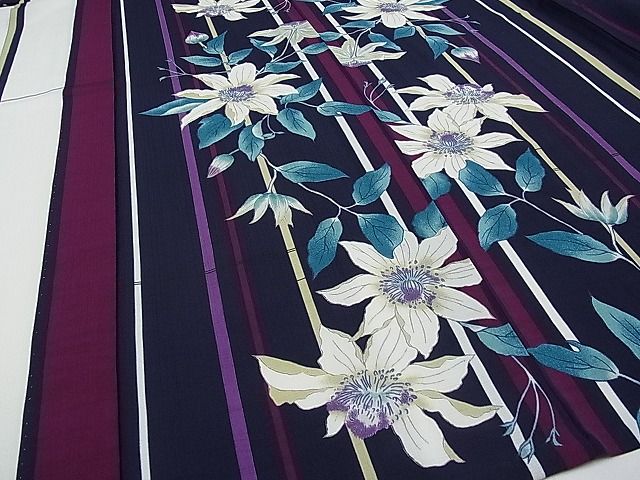 平和屋本店■極上　夏物　撫松庵　訪問着　セオアルファ　枝花文　洗える着物　CYAA0192s4