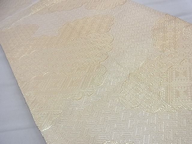 平和屋着物◎佐賀錦 全通柄袋帯 雲 金糸 逸品 BAAF2211du