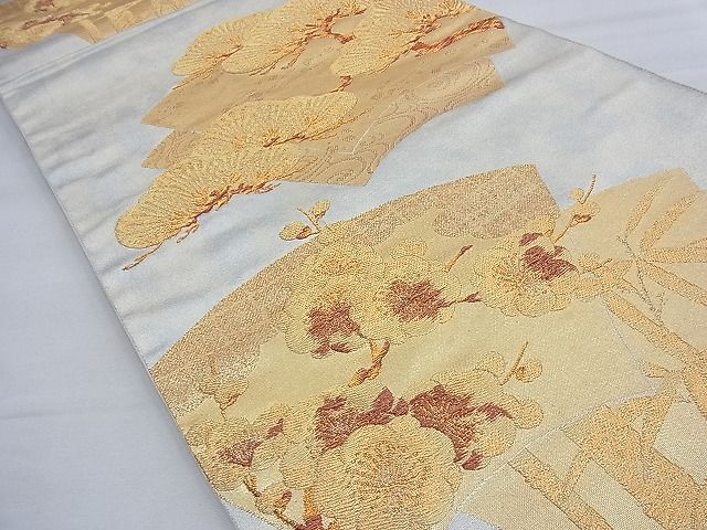平和屋着物◎六通柄袋帯 松竹梅 金糸 引箔 逸品 BAAF2225du