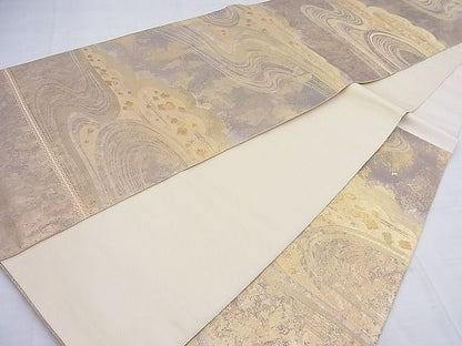 平和屋着物◎六通柄袋帯 流水文 金糸 逸品 BAAF2605ea