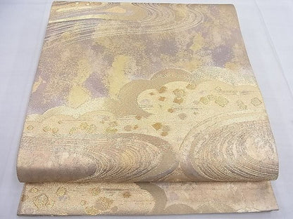 平和屋着物◎六通柄袋帯 流水文 金糸 逸品 BAAF2605ea