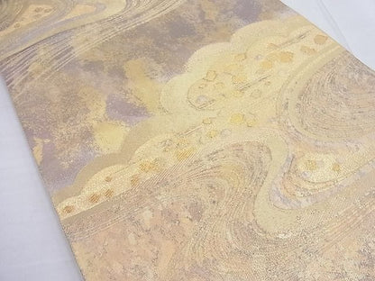 平和屋着物◎六通柄袋帯 流水文 金糸 逸品 BAAF2605ea