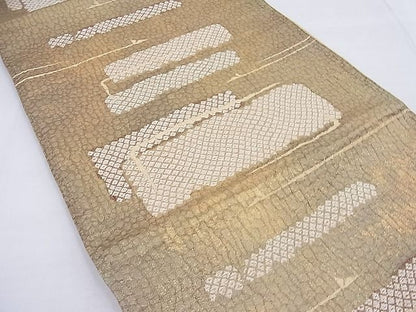 平和屋着物◎六通柄袋帯 横段文 金糸 逸品 BAAF2631ea