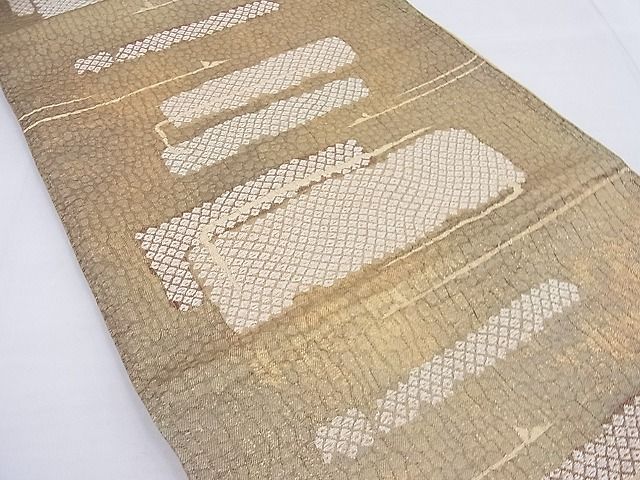平和屋着物◎六通柄袋帯 横段文 金糸 逸品 BAAF2631ea