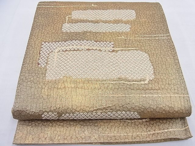 平和屋着物◎六通柄袋帯 横段文 金糸 逸品 BAAF2631ea