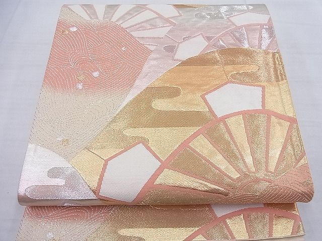 平和屋着物◎六通柄袋帯 唐織 片輪車文 金銀糸 逸品 BAAF2655ea