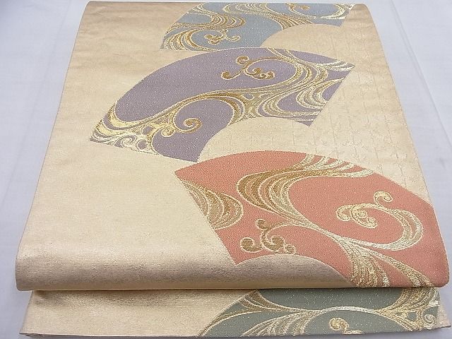 平和屋着物◎六通柄袋帯 琳派文様 金糸 引箔 逸品 BAAF2698ea
