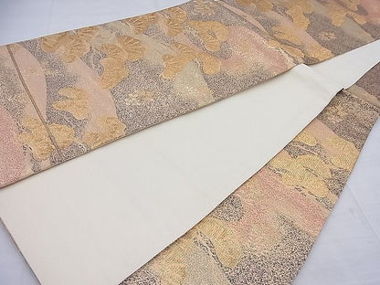 平和屋着物◎六通柄袋帯 松 金糸 逸品 BAAF4417ea