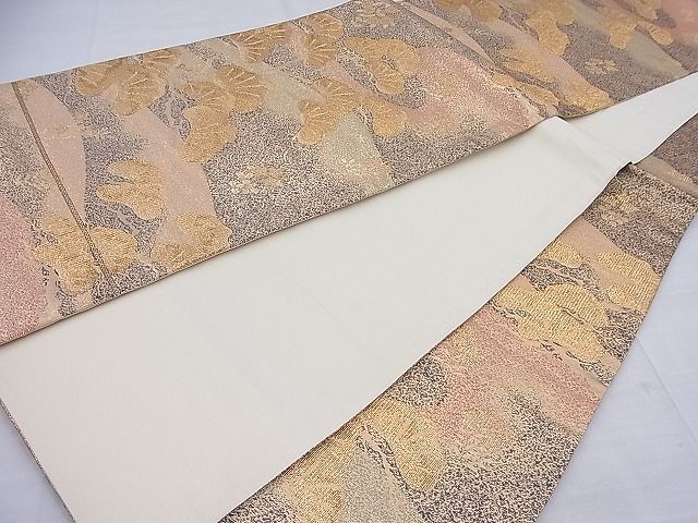 平和屋着物◎六通柄袋帯 松 金糸 逸品 BAAF4417ea