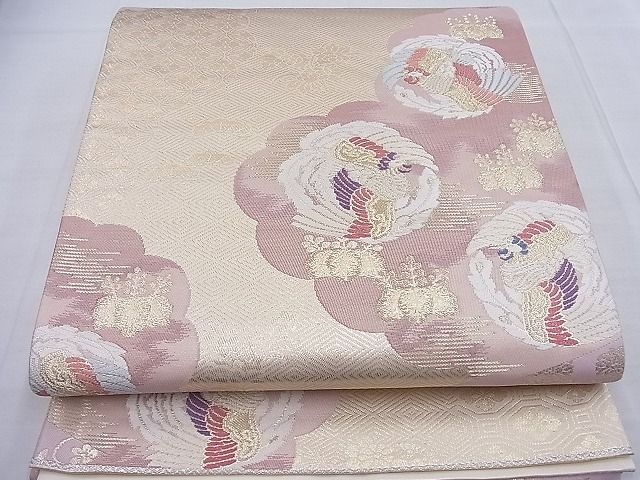 平和屋着物◎六通柄袋帯 唐織 雲取鳳凰文 金糸 逸品 BAAF4416ea